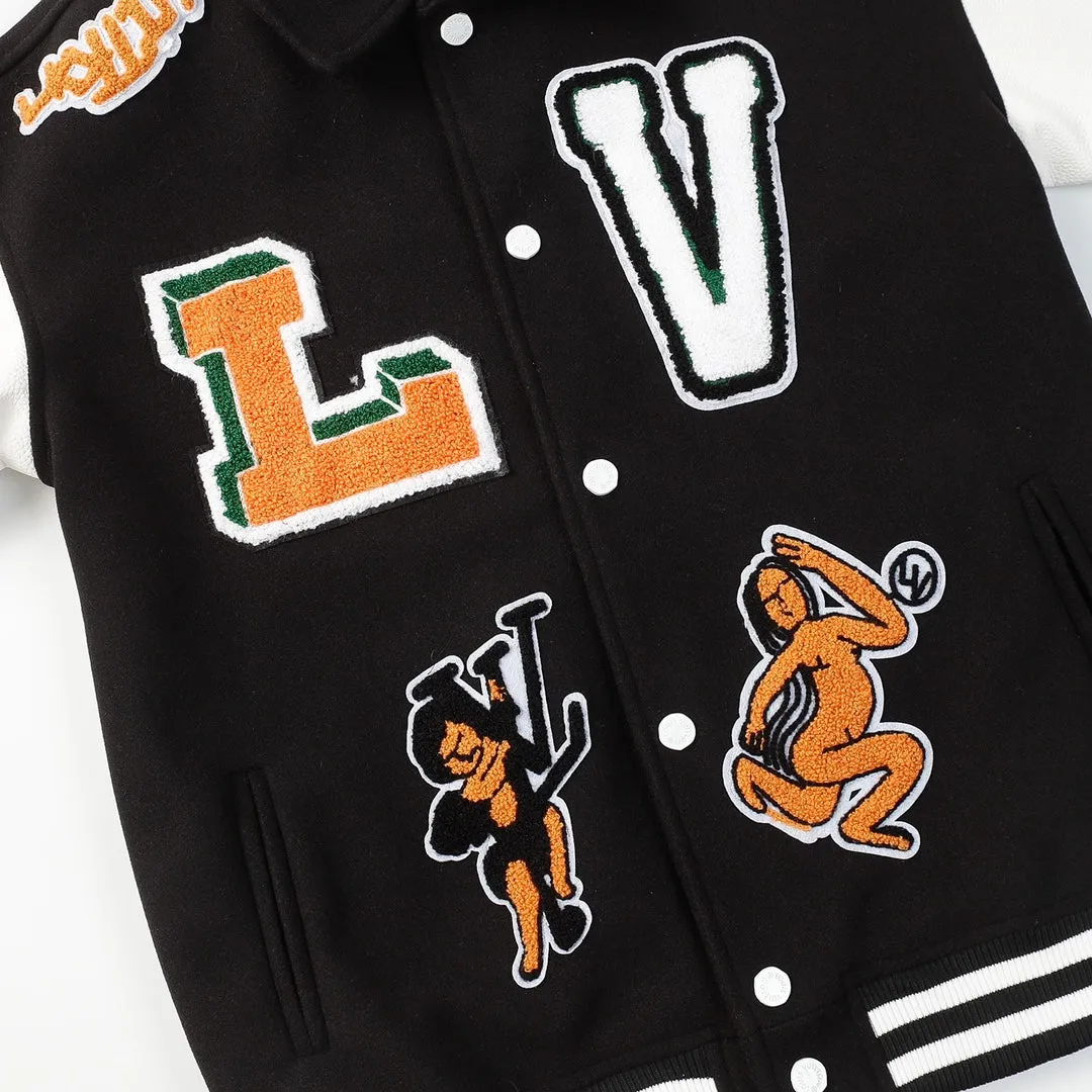 Louis Vuitton Black White Varsity Jacket