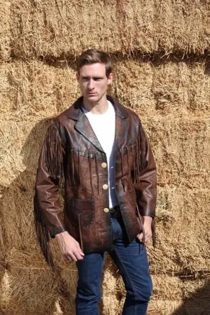 Maricopa Fringe Brown Leather Jacket Mens