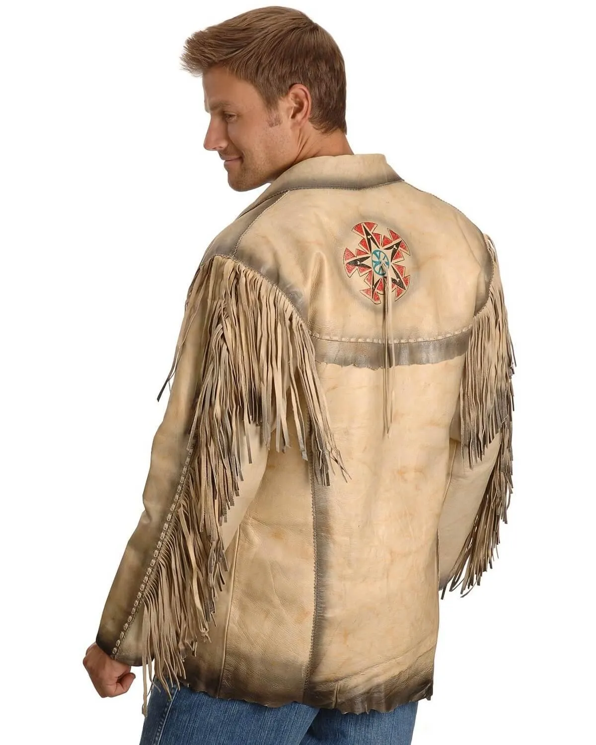 Maricopa Fringe Brown Leather Jacket Mens