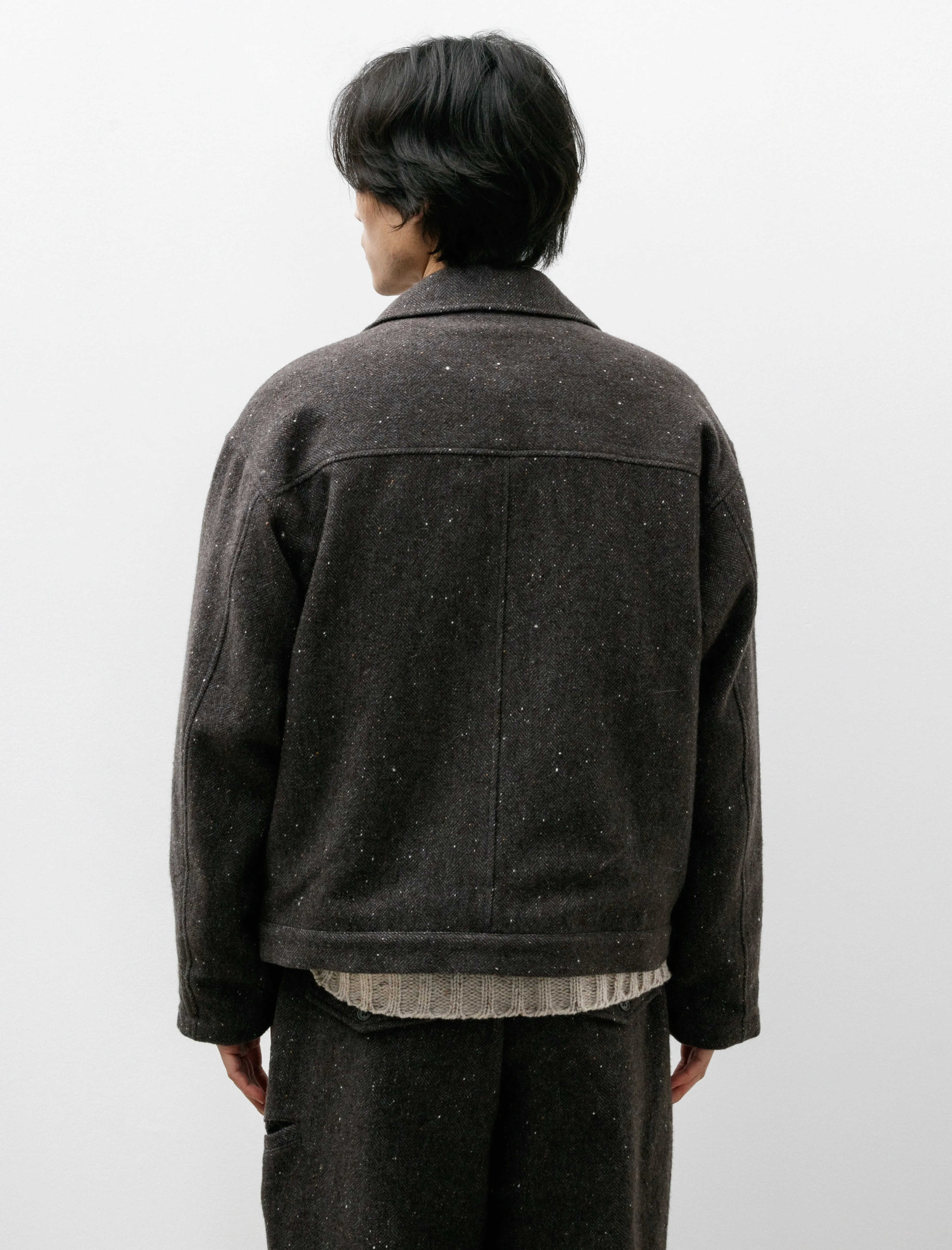 Marine Jacket B Grey Nep Wool