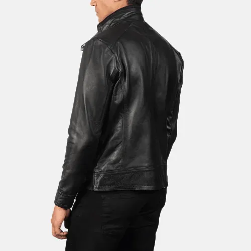 Mens Black Cow Leather Jacket