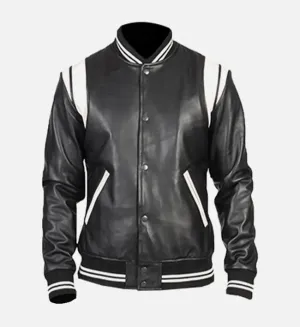 Men's Black Varsity Leather Jacket