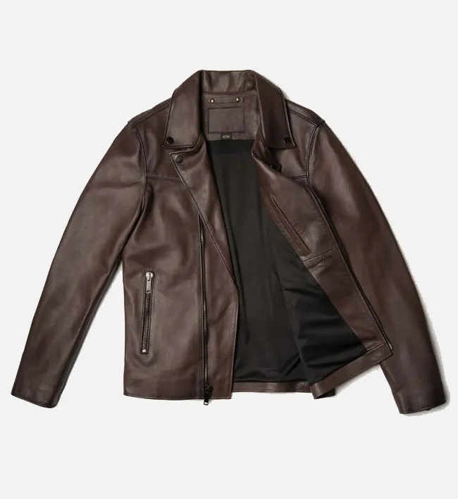 Men's Brown Motorcycle Leather Jacket