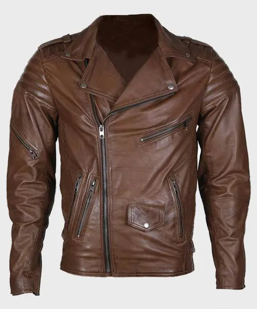 Men's Brown Motorcycle Leather Jacket