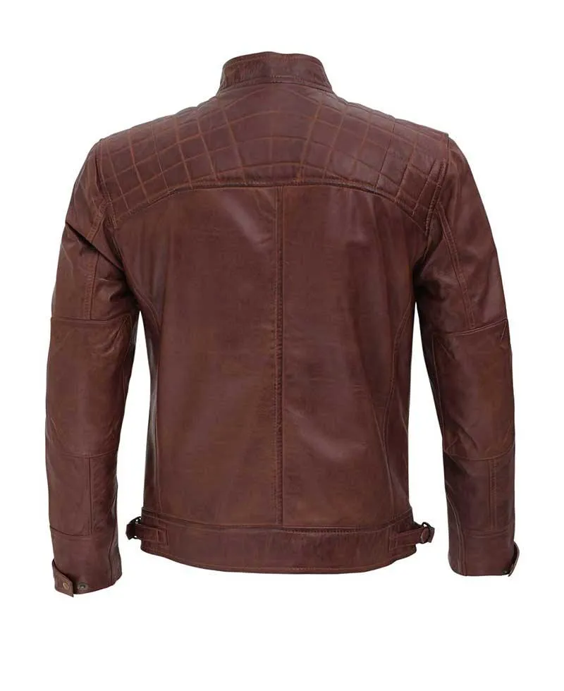 Men's Distressed Brown Premium Lambskin Leather Jacket