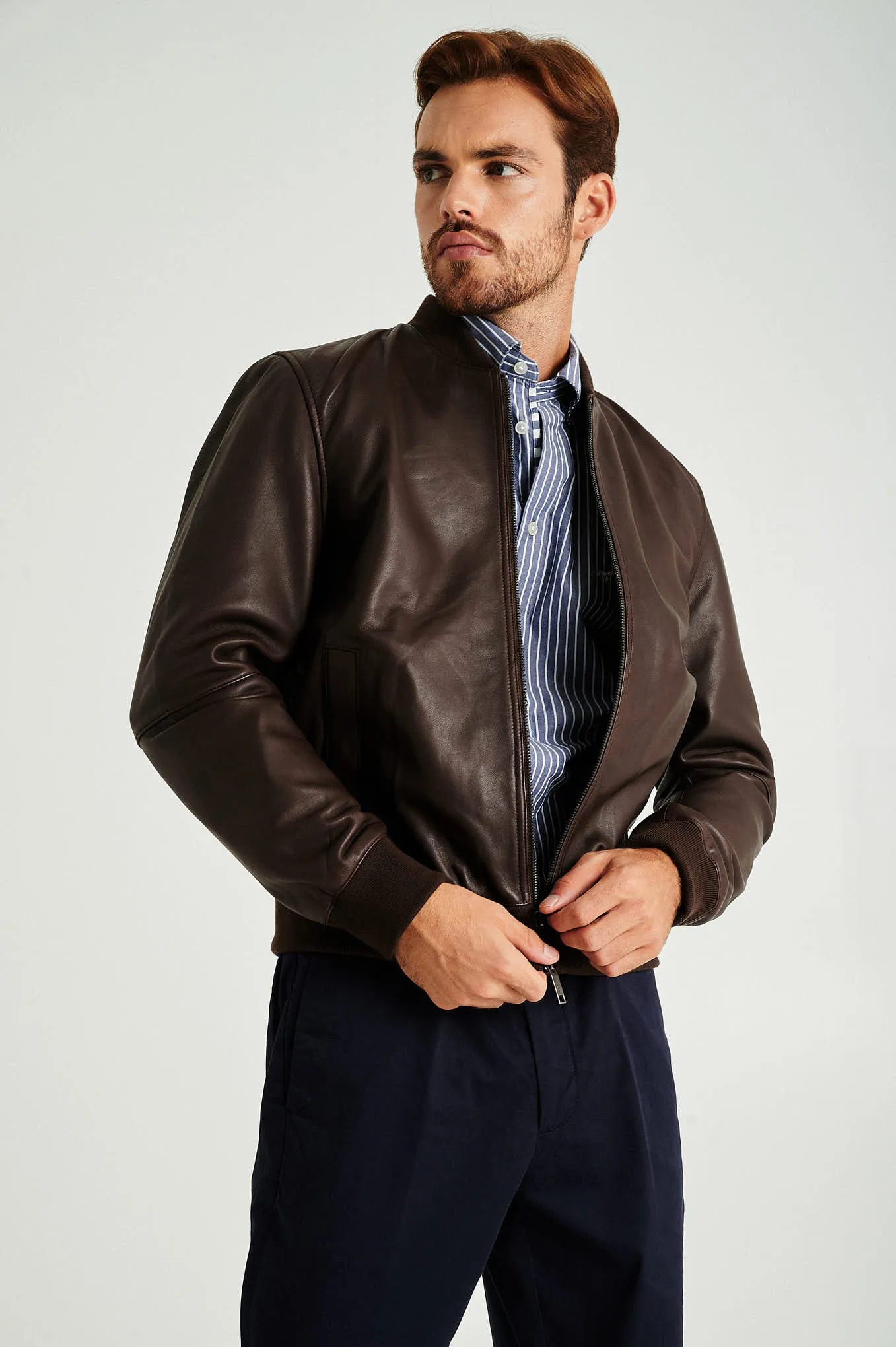 Men's nappa bomber jacket