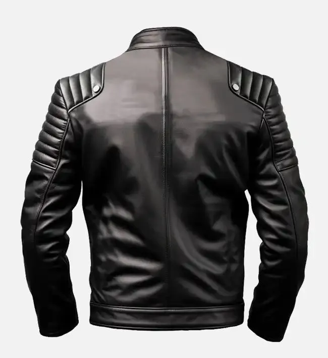 Men's Sportage Black & White Cafe Racer Leather Jacket