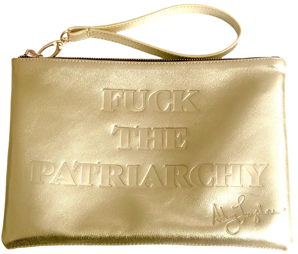 Metallic Gold “Fuck the Patriarchy” Leather Bag