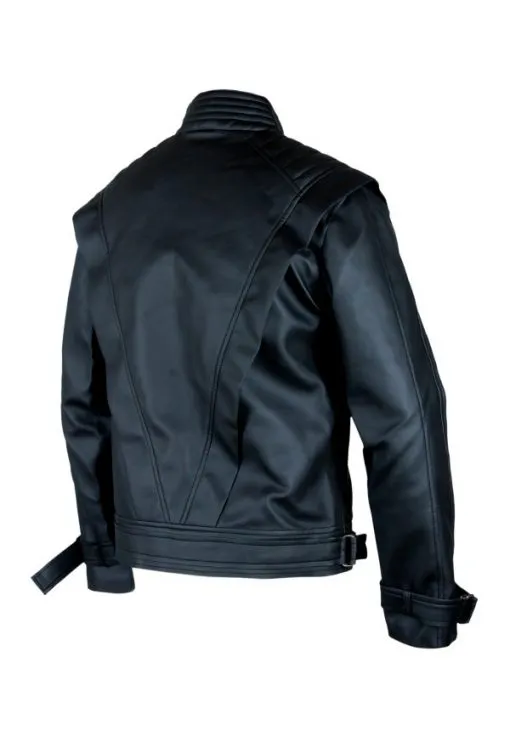 MICHAEL JACKSON BLACK THRILLER COSTUME MEN'S LEATHER JACKET