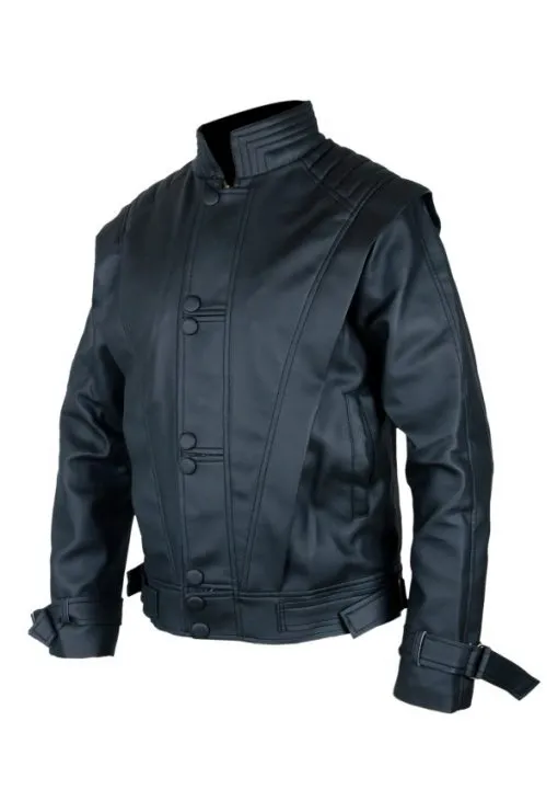 MICHAEL JACKSON BLACK THRILLER COSTUME MEN'S LEATHER JACKET