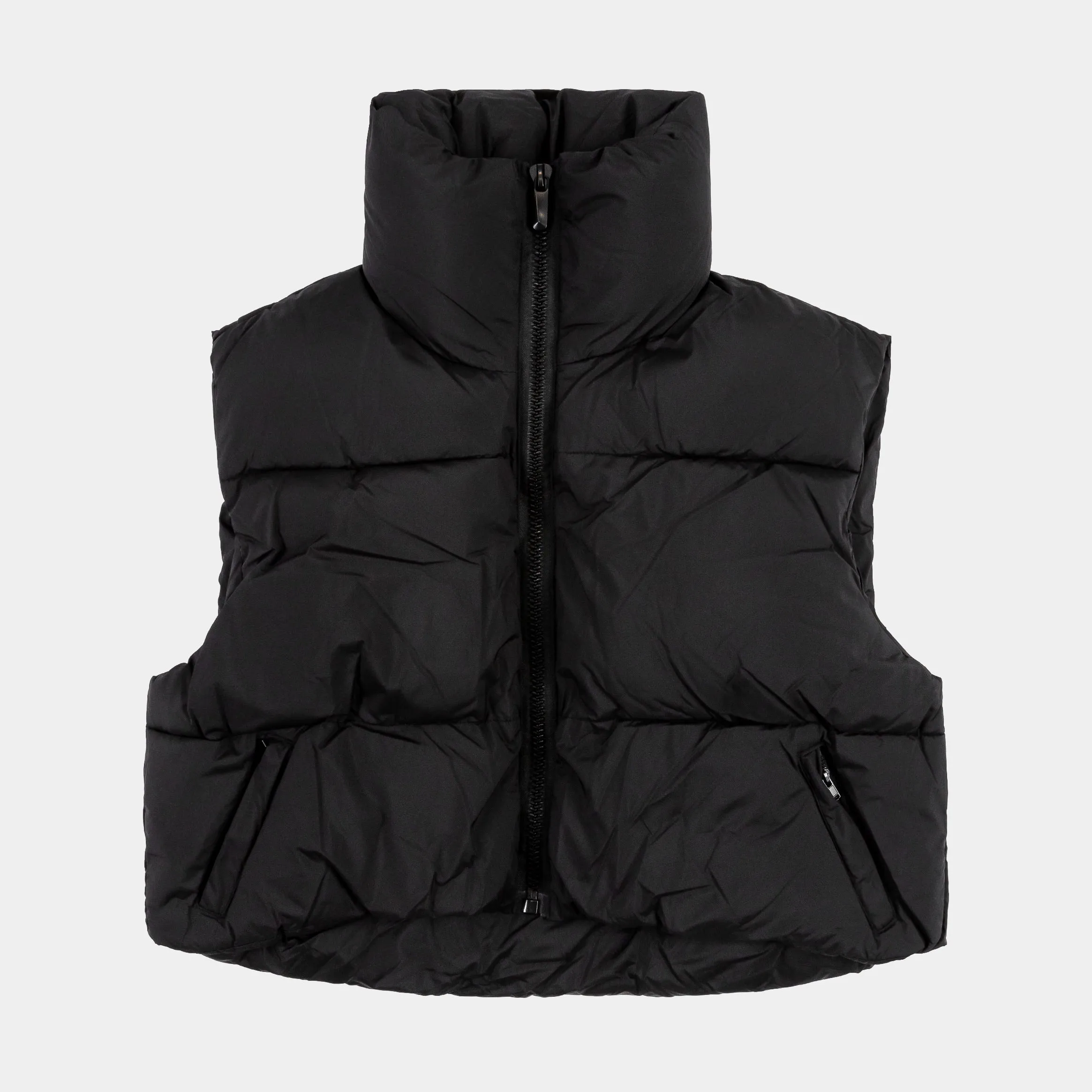 Nylon Puffer Womens Vest (Black)