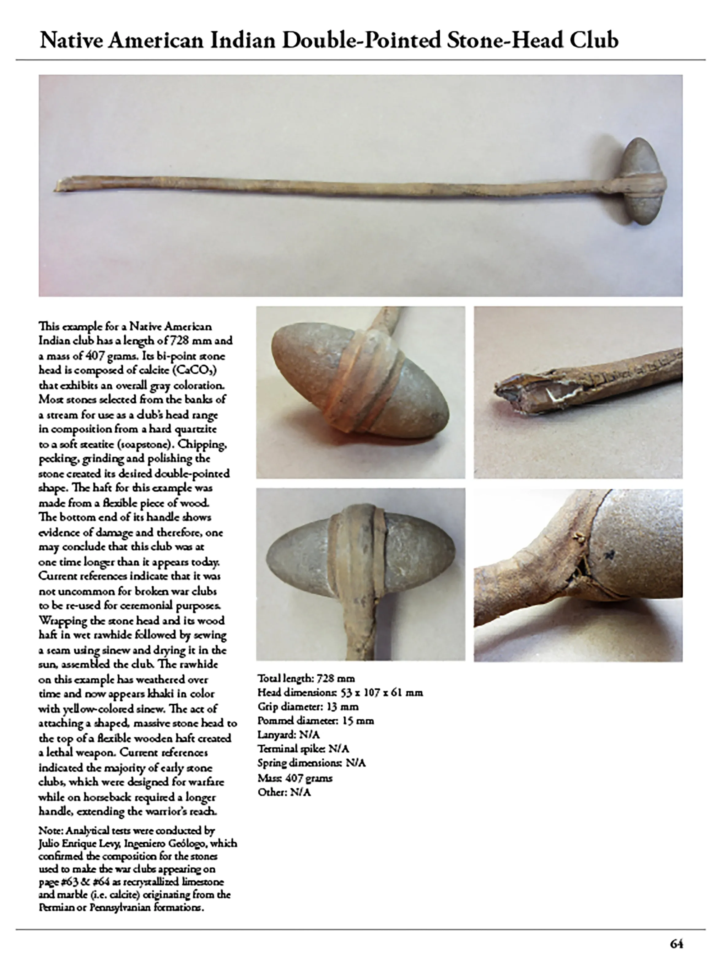 Original 19th Century Native American Plains Indian (Likey Sioux) War Club - Featured in Book At Arm's Length Page 64