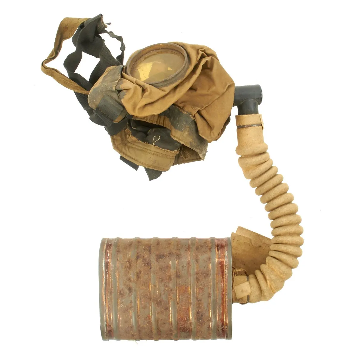 Original British WWI Small Box Respirator Gas Mask with Canister in Haversack - dated 1917