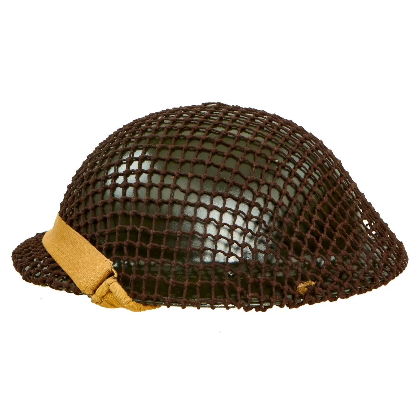 Original Canadian WWII Brodie MkII Steel Helmet by Aluminum Goods Company of Toronto-Complete with Helmet Net - Dated 1942