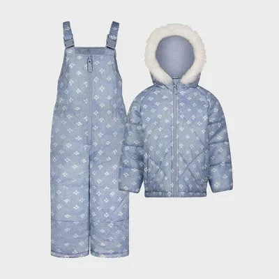 OshKosh B'gosh  Baby Girls' Floral Snow Bib and Jacket Set - Blue 24M