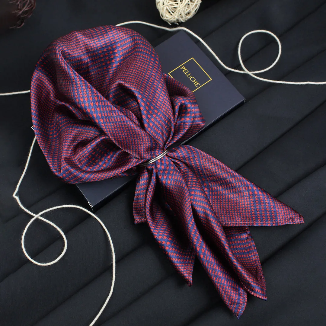 Peluche PolySilk Broad Checkered Design Pocket Square For Men