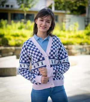 Pink Checkered Cardigan