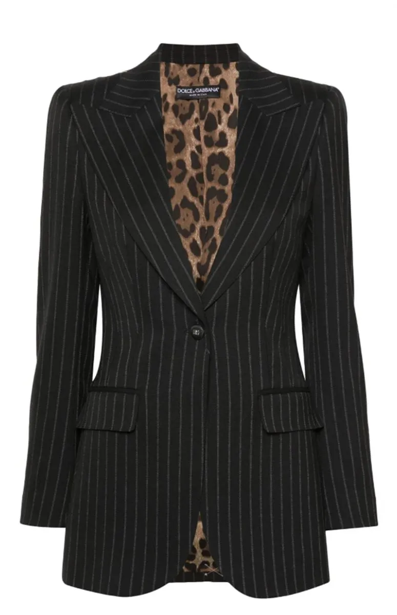 PINSTRIPED SINGLE-BREASTED BLAZER