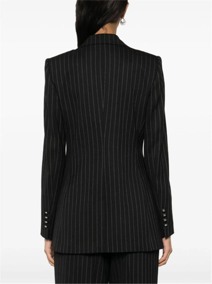 PINSTRIPED SINGLE-BREASTED BLAZER