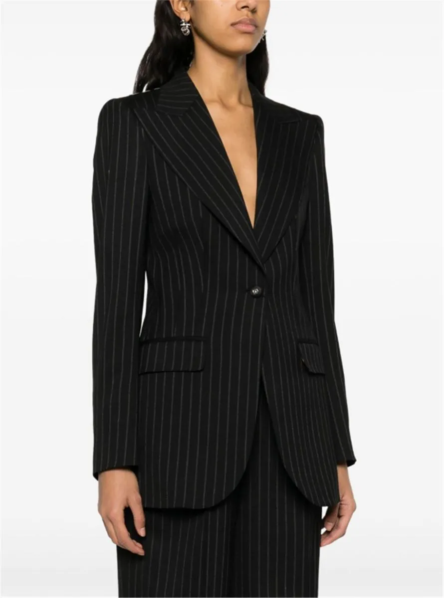 PINSTRIPED SINGLE-BREASTED BLAZER