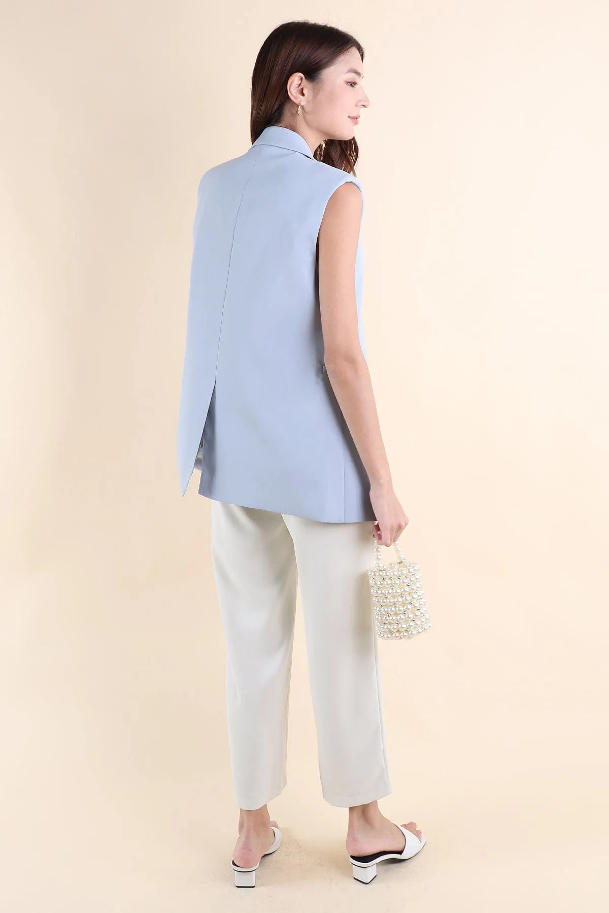 POLINA TRENCH VEST IN BLUE