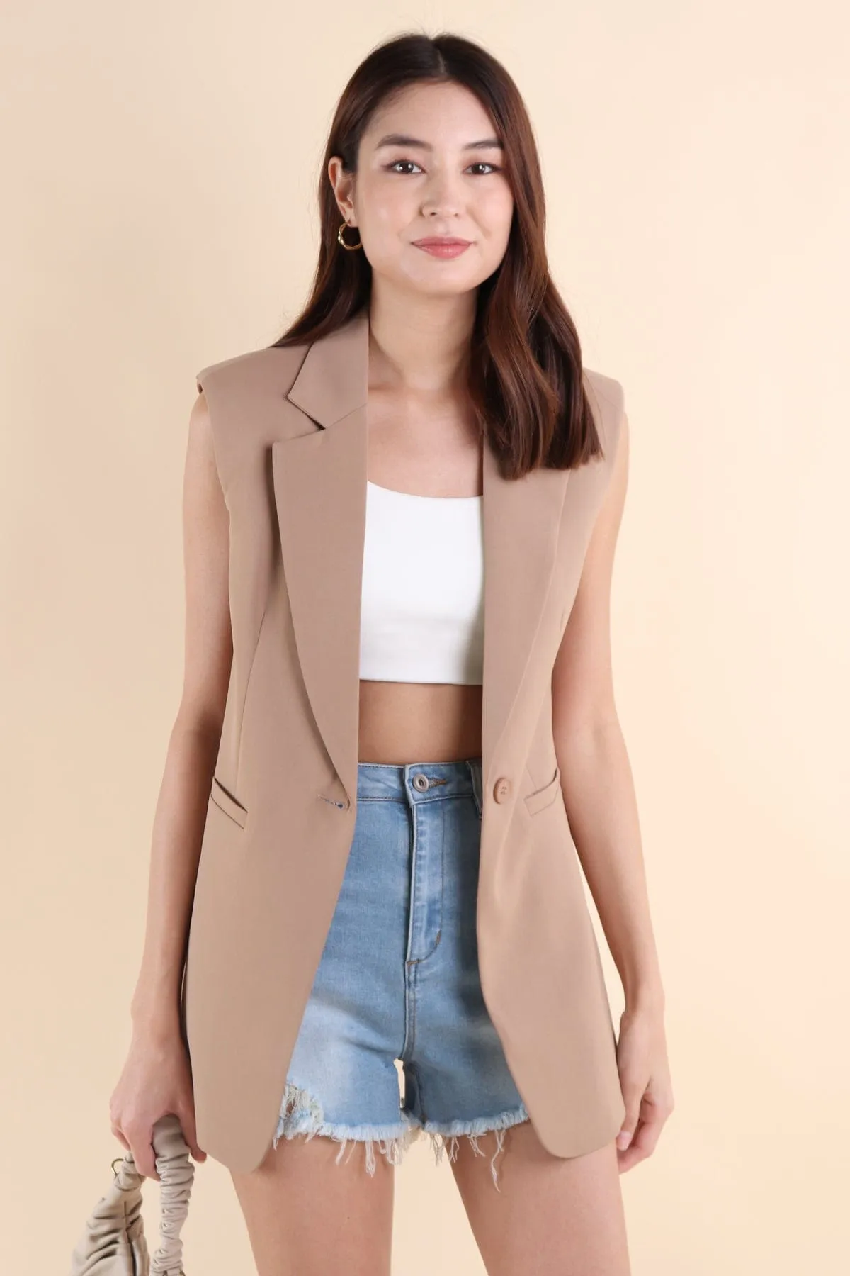 POLINA TRENCH VEST IN KHAKI