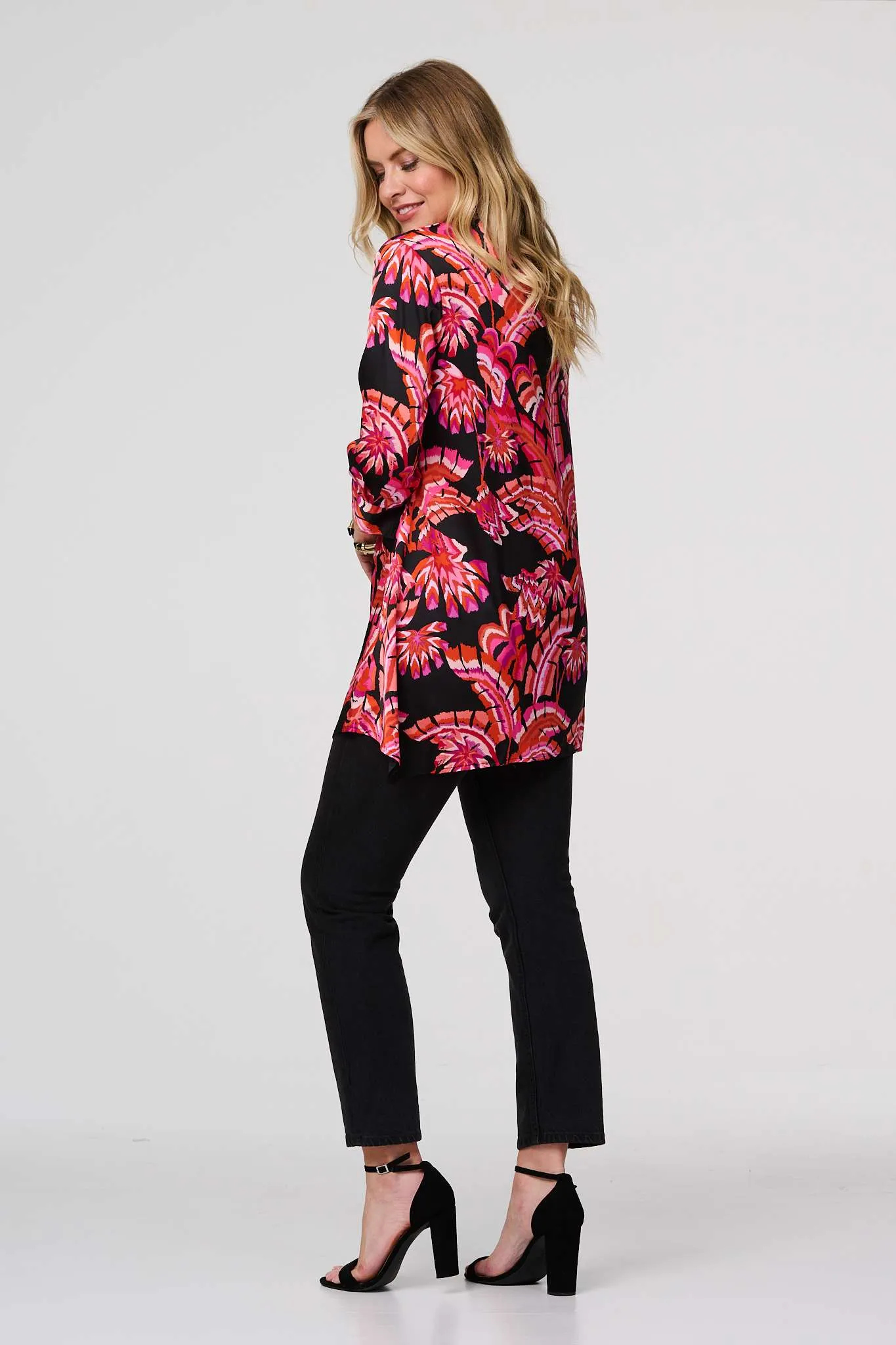 Printed 3/4 Sleeve Tunic Shirt