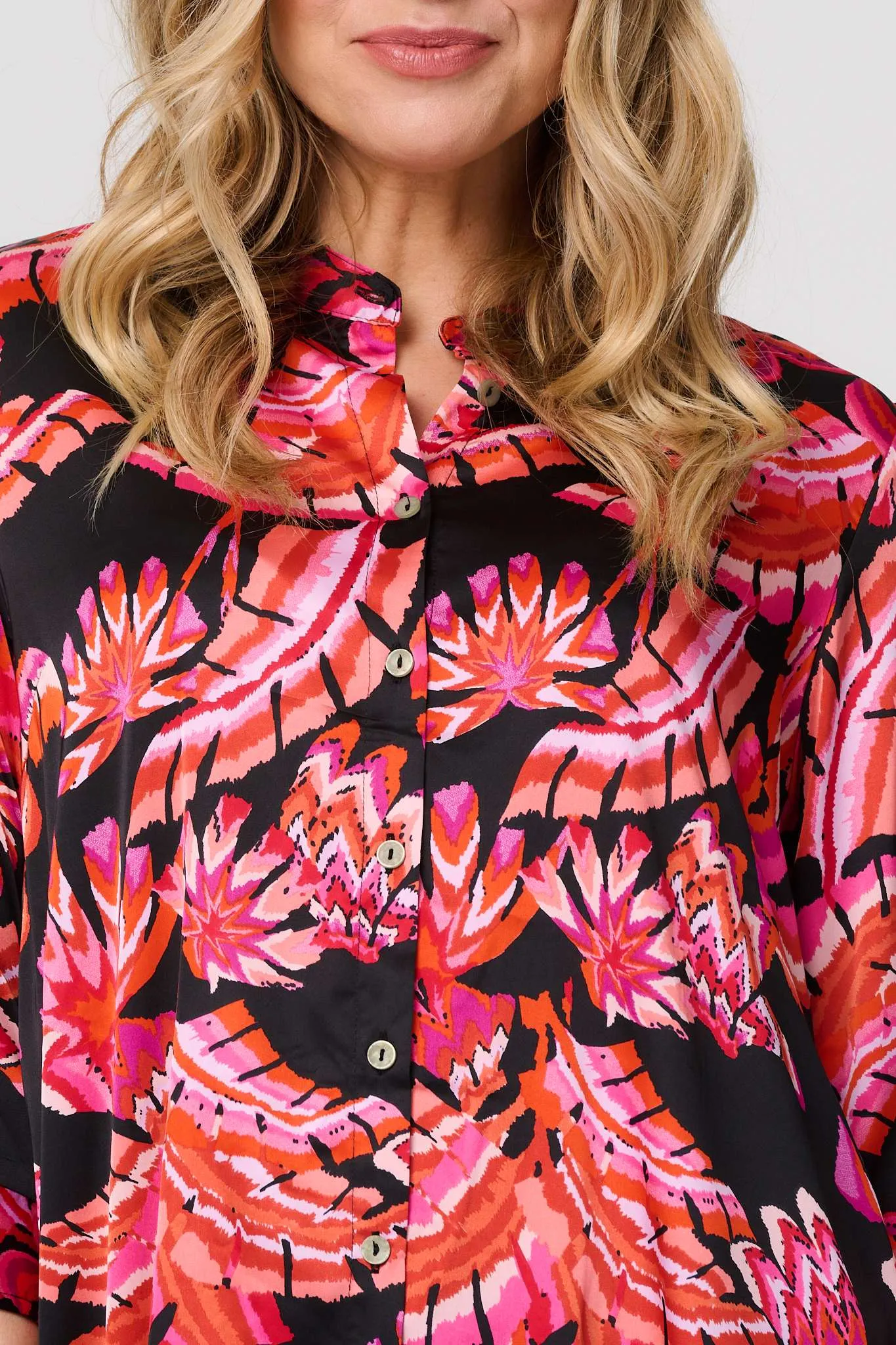 Printed 3/4 Sleeve Tunic Shirt