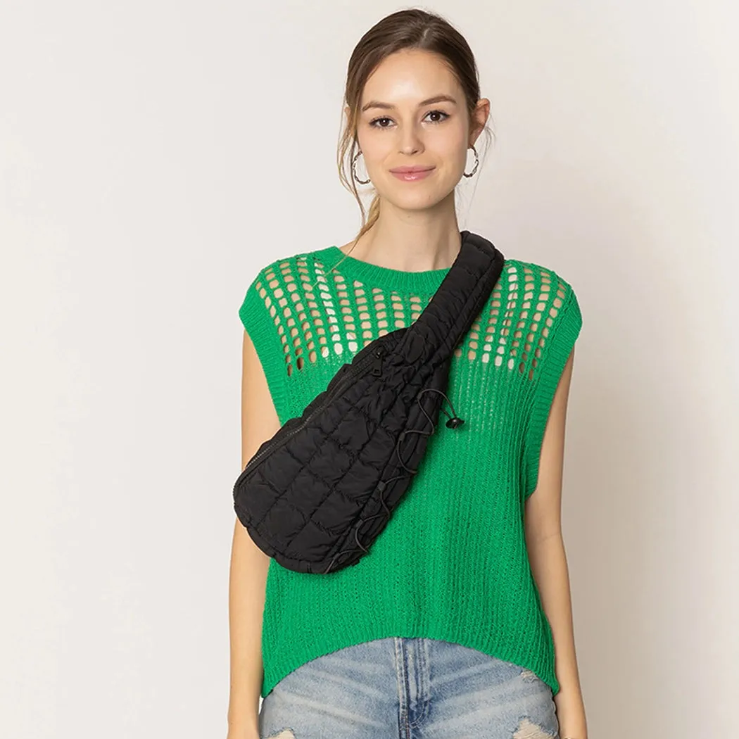 Quilted Puffer Sling Bag