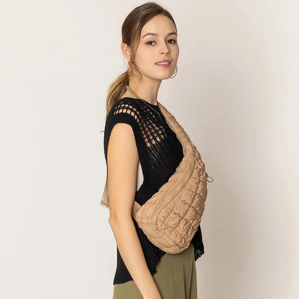 Quilted Puffer Sling Bag