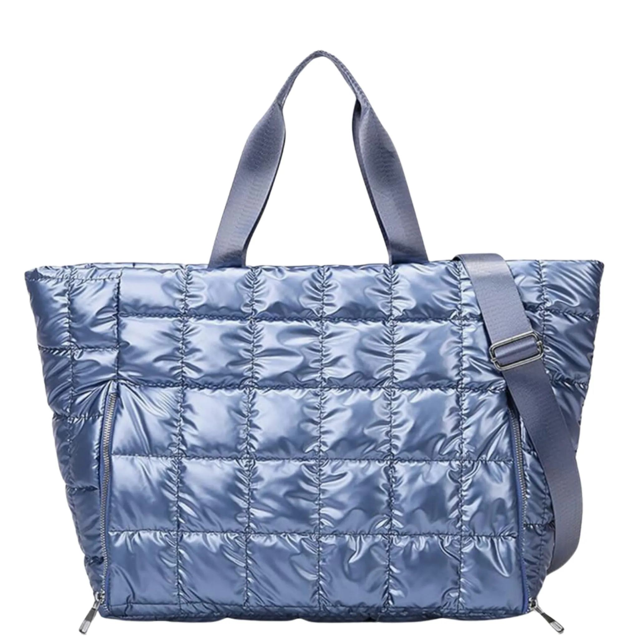 Quilted yoga/ travel puffer tote