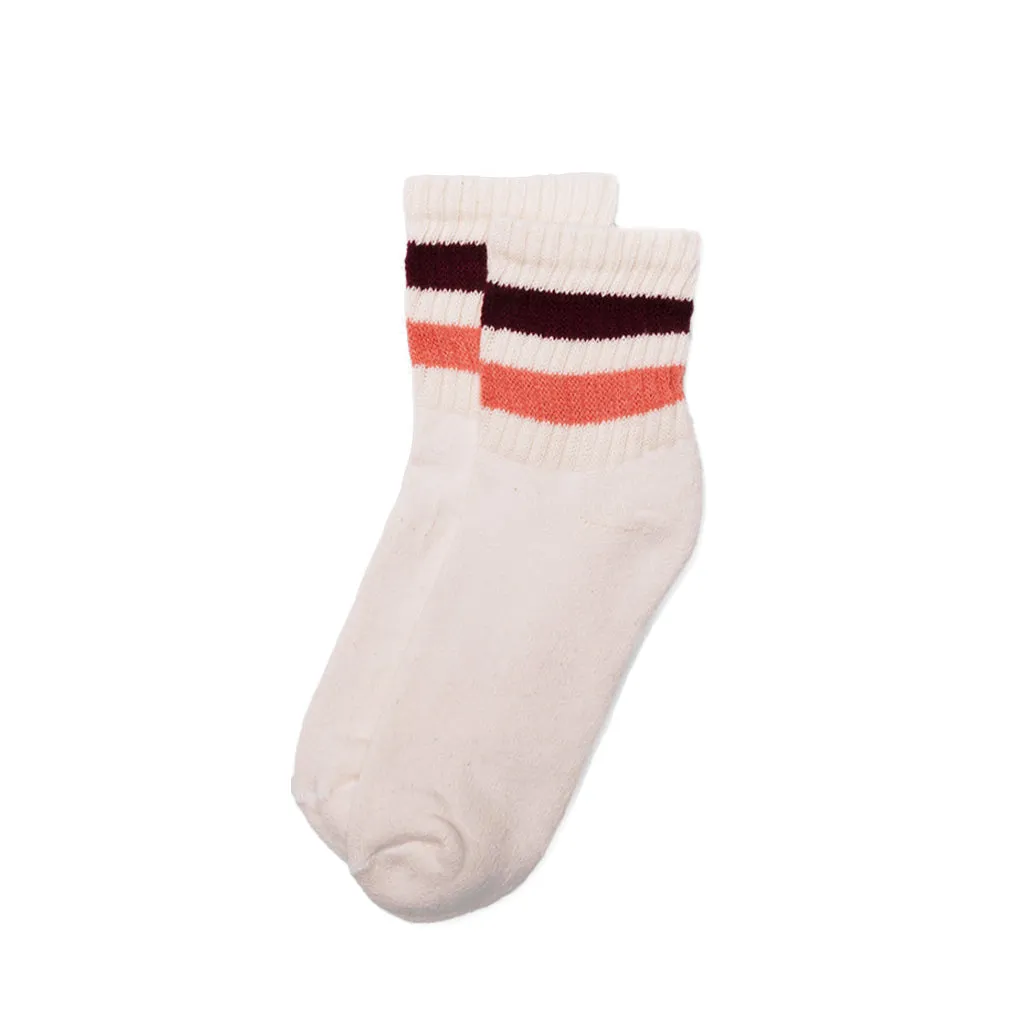 Retro Stripe Quarter Crew Sock