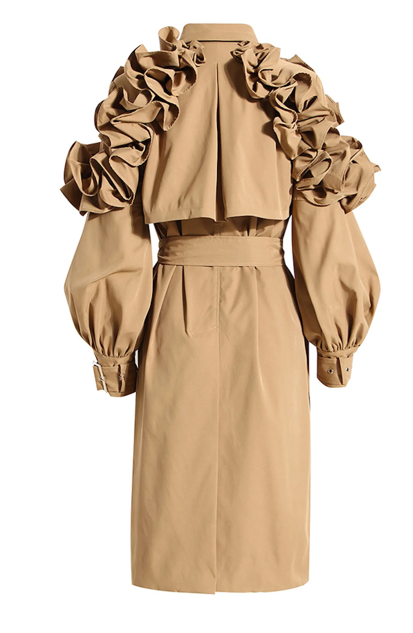 Ruffle Trim Trench