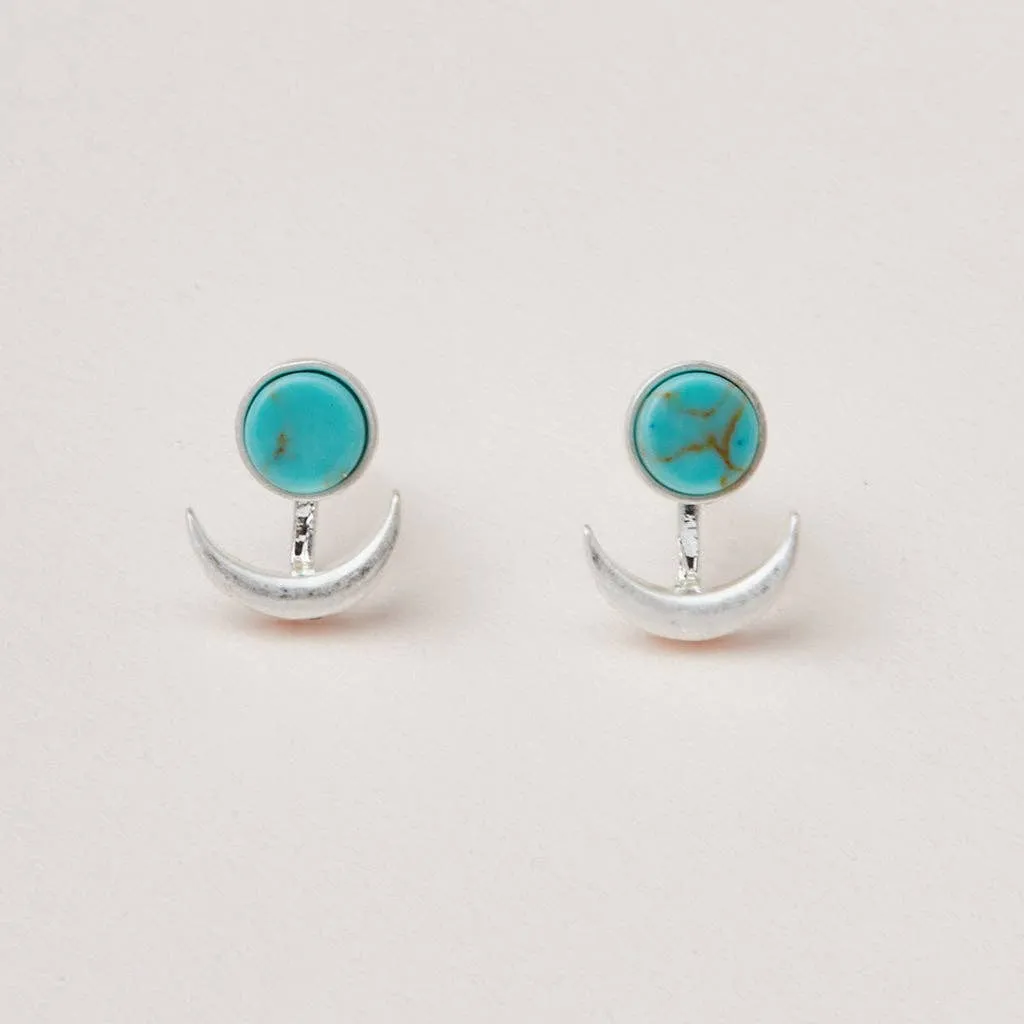 Scout Stone Moon Phase Ear Jacket - Turquoise/Silver