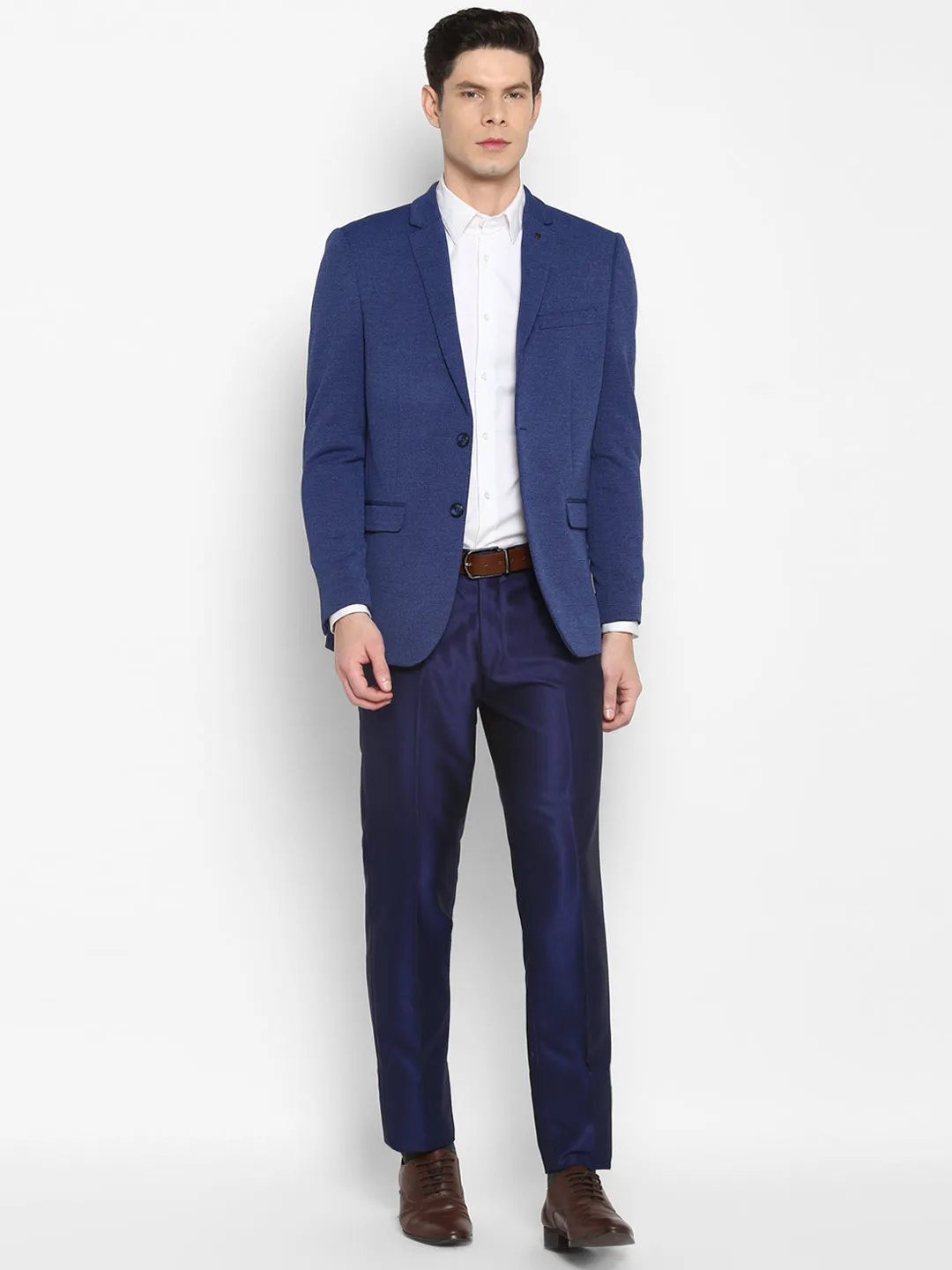 Solid Blue Blazer for Men