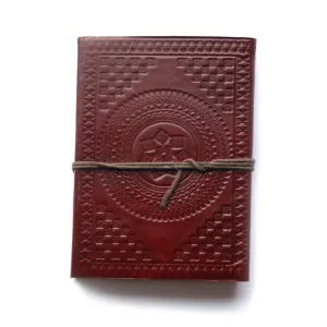 Star embossed leather journal with tie