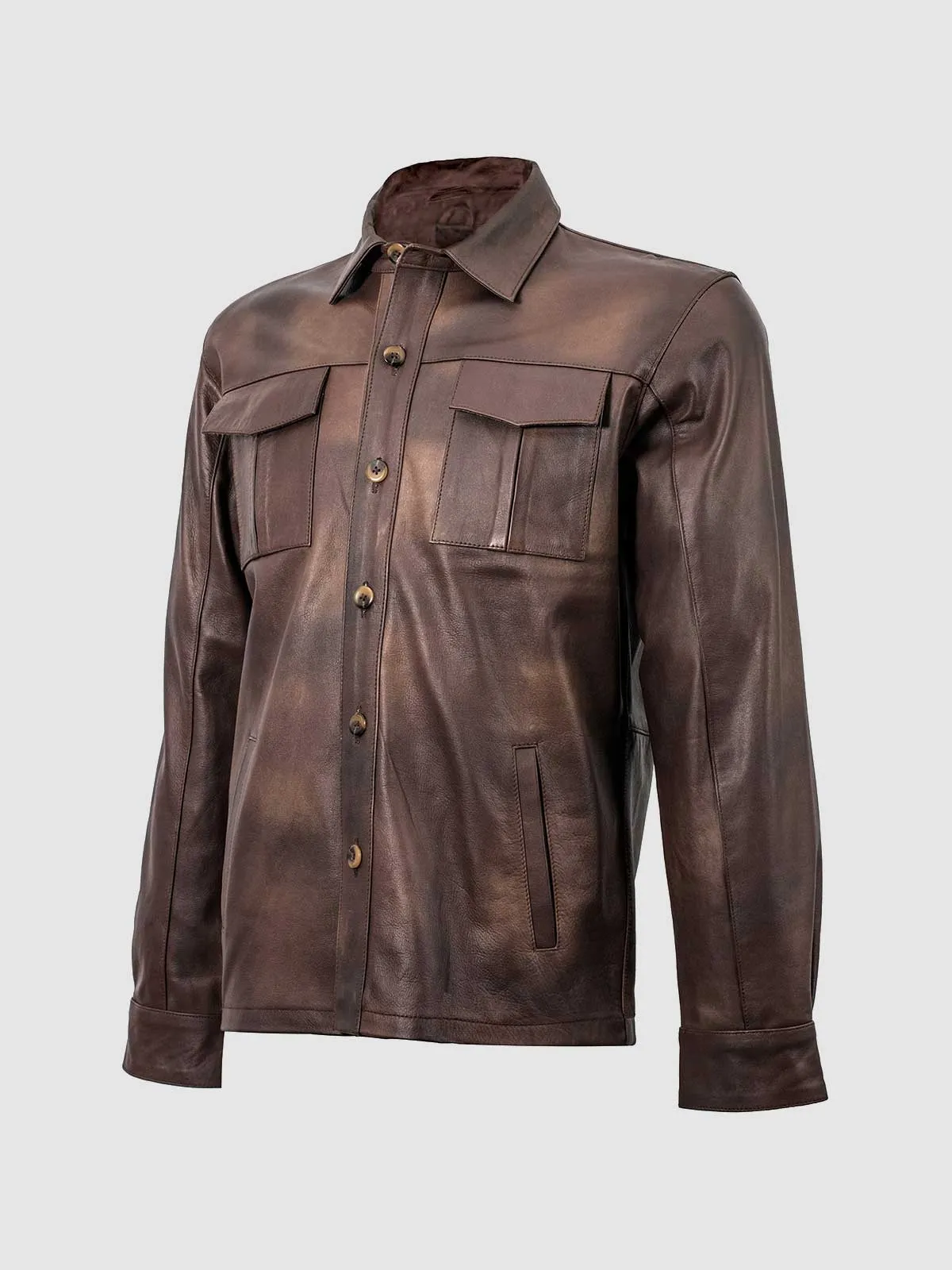 Summer Brown Leather Shirt