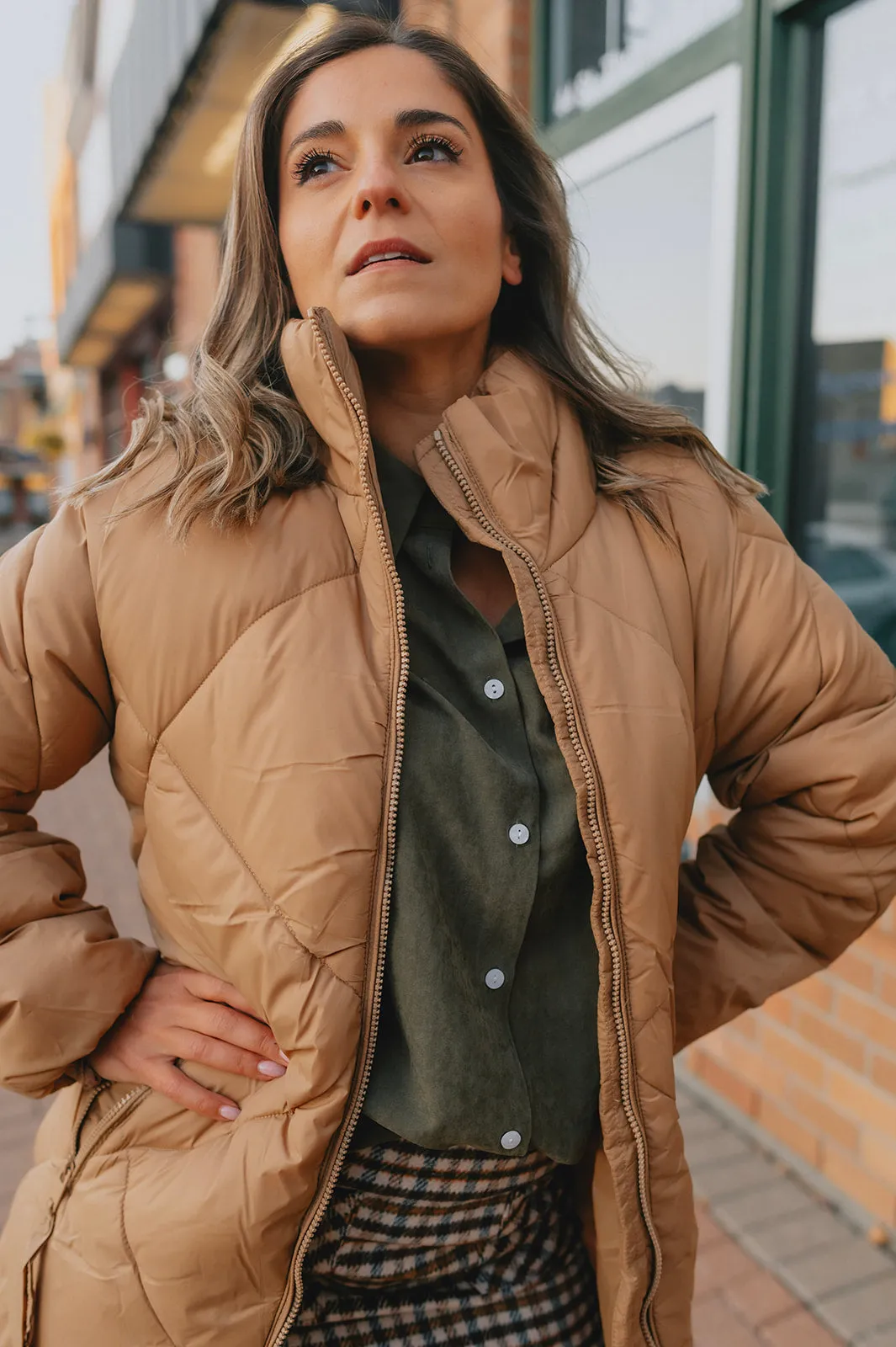 The Bomina Puffer Long Jacket 2.0 - Tiger's Eye