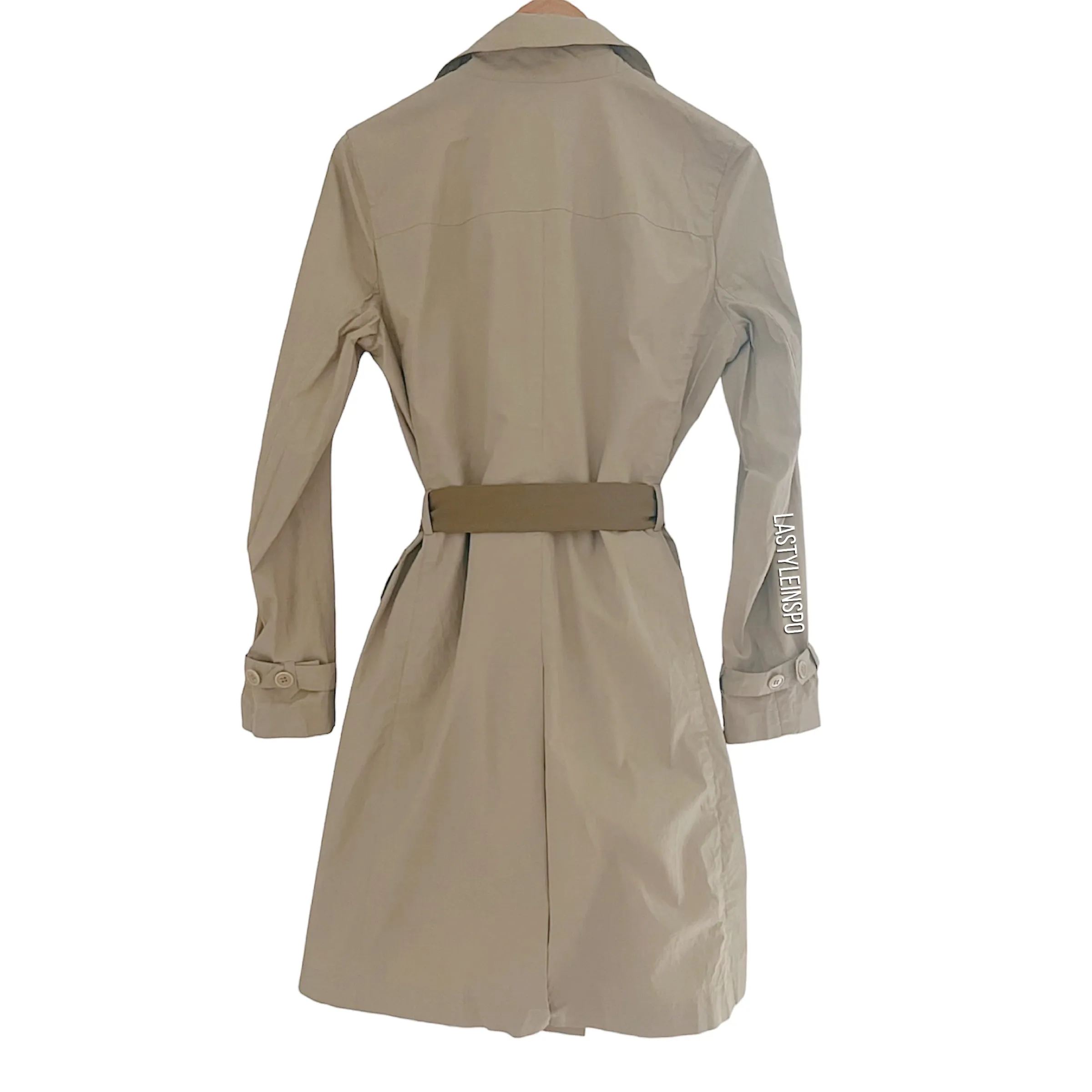 Theory Belted Trench Jacket Beige Khaki Size M