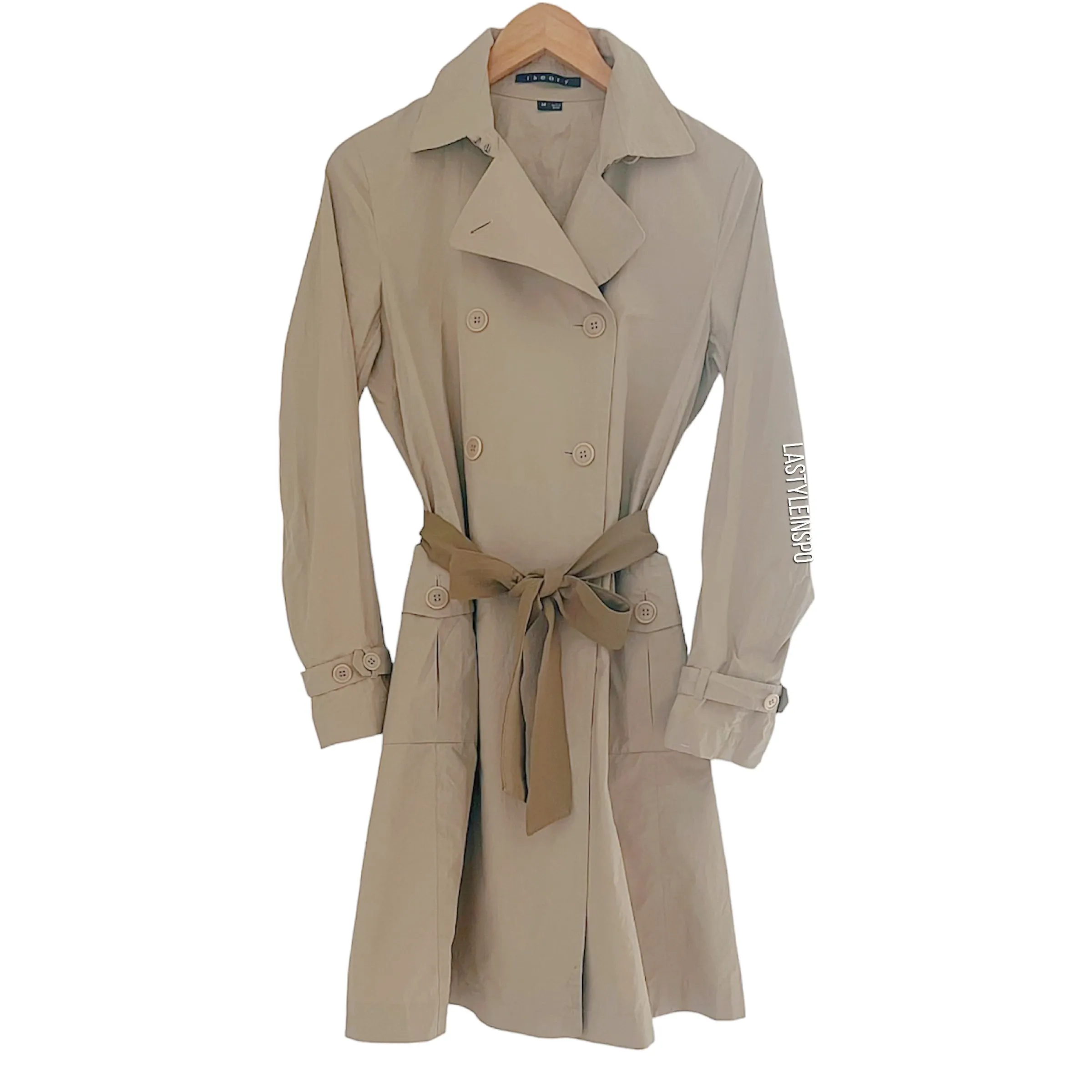 Theory Belted Trench Jacket Beige Khaki Size M