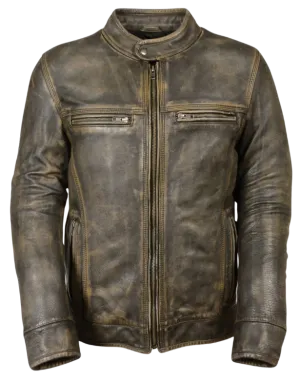 The" Phoenix" Classic Brown Leather Motorcycle Jacket