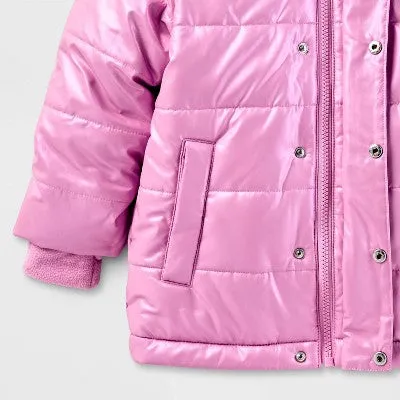 Toddler Girls' Heavyweight Shiny Puffer Jacket