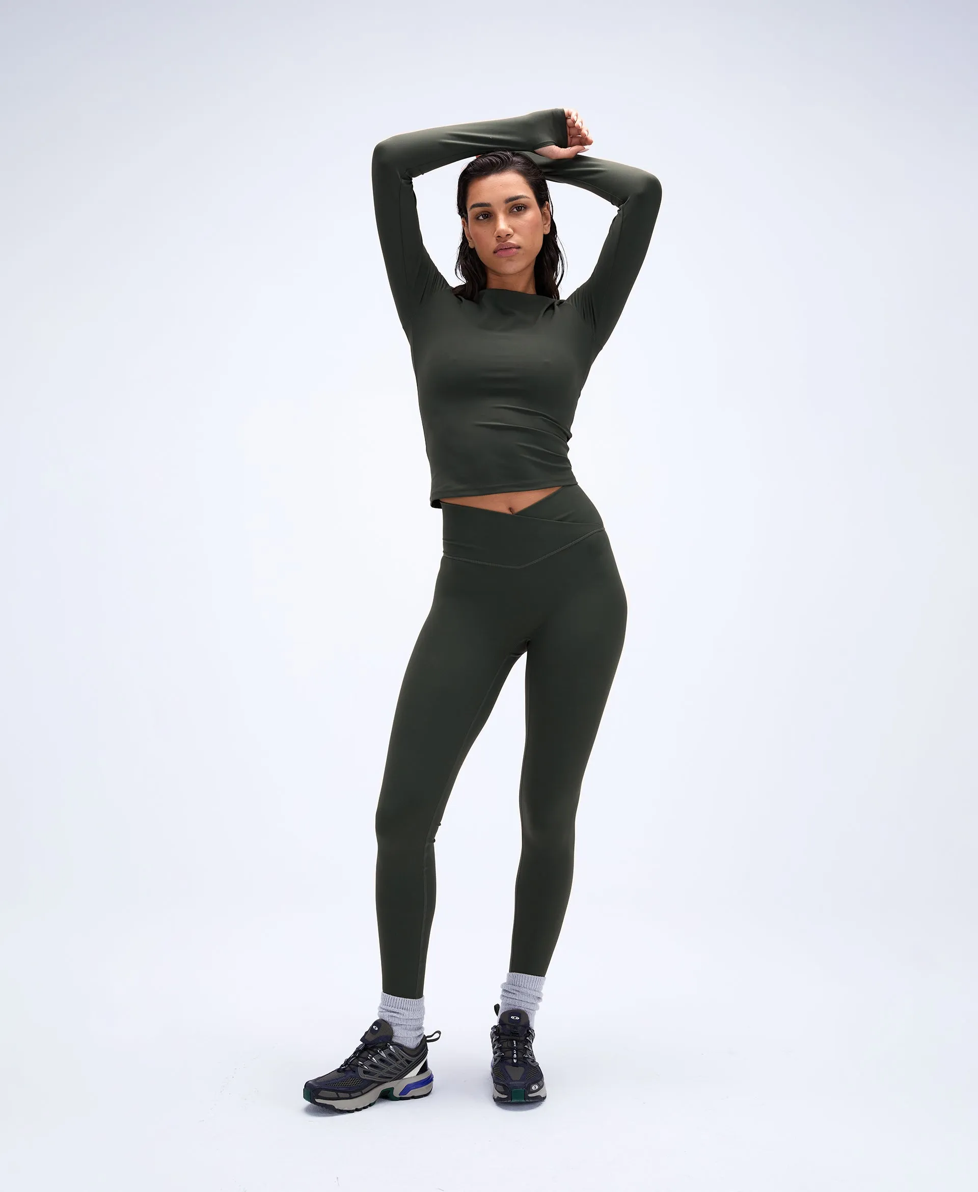 Ultimate Long Sleeve Longline Top - Dark Olive