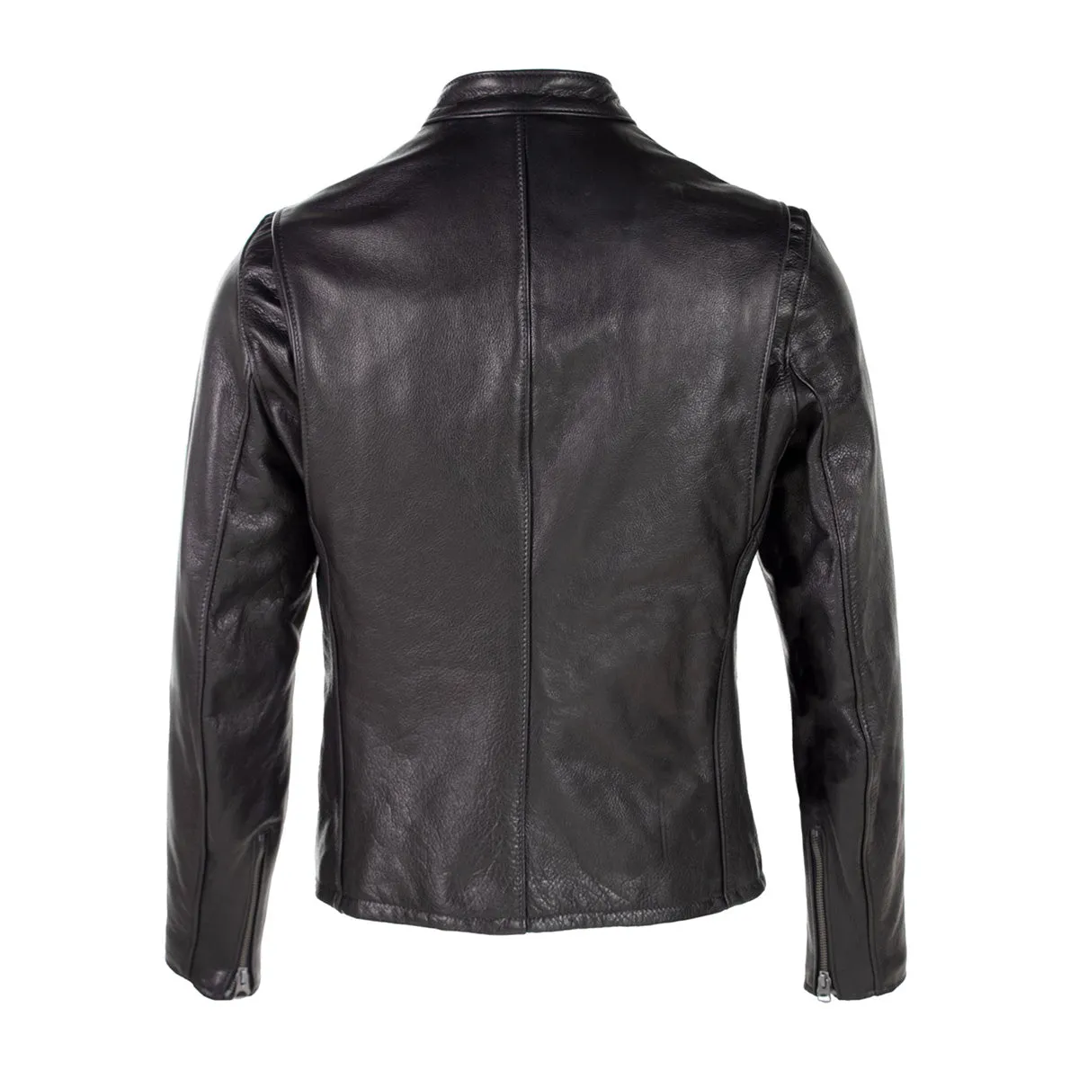 WAXED NATURAL PEBBLED COWHIDE CAFÉ JACKET