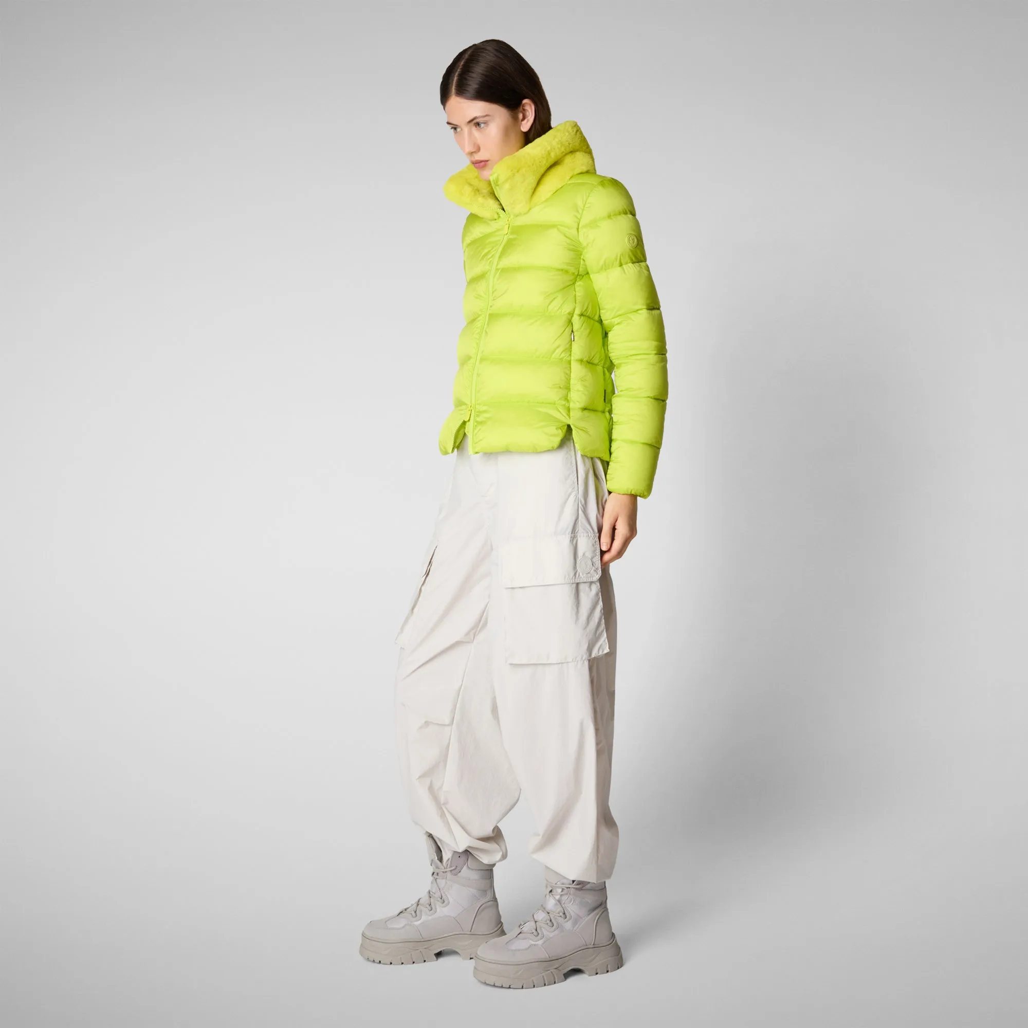 Women's animal free Puffer mei in lichen green