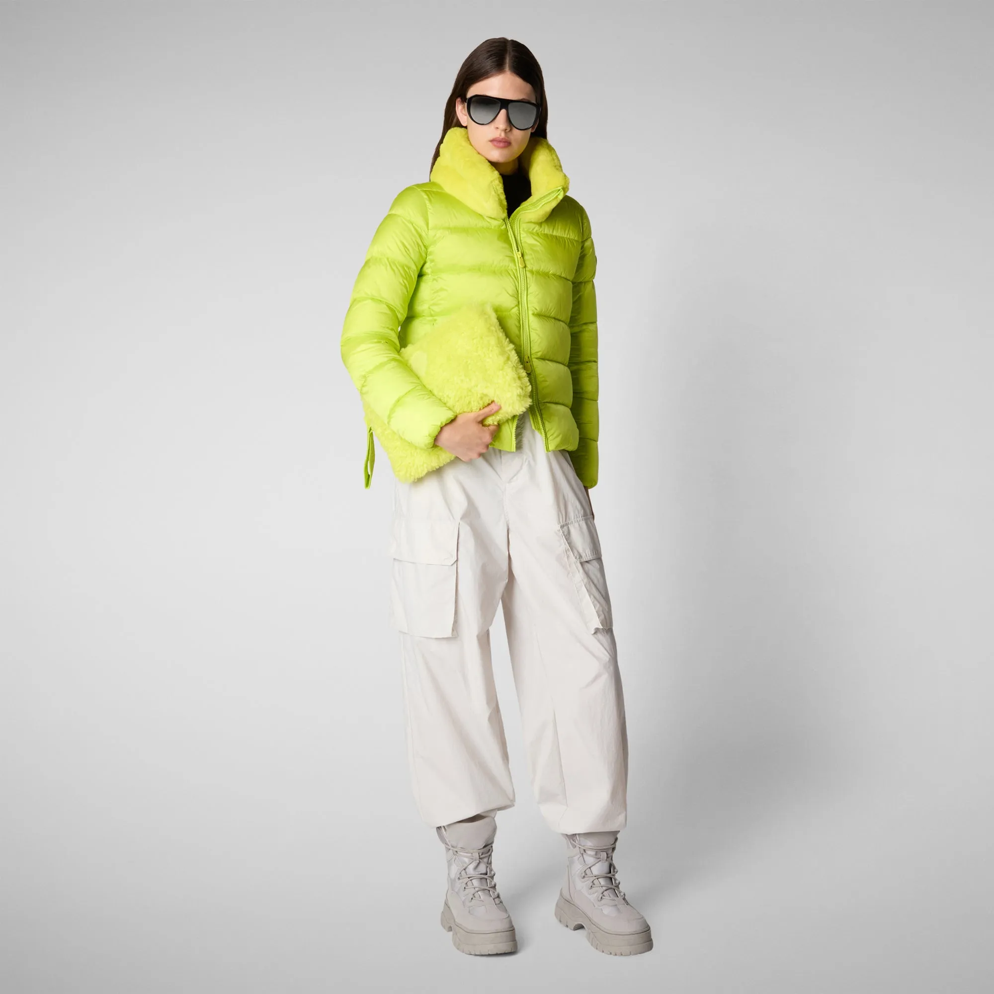 Women's animal free Puffer mei in lichen green