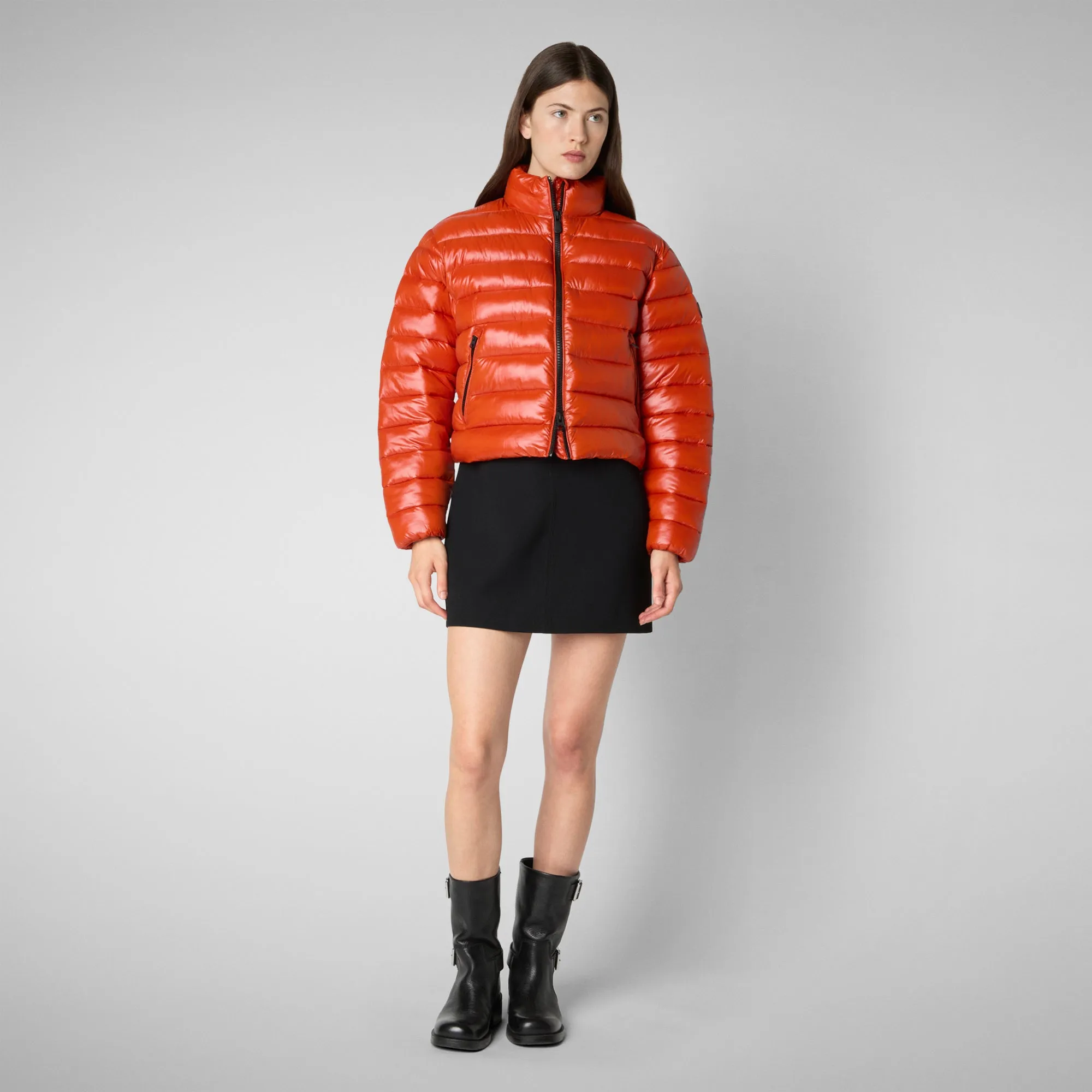 Women's animal free Puffer myra in maple orange