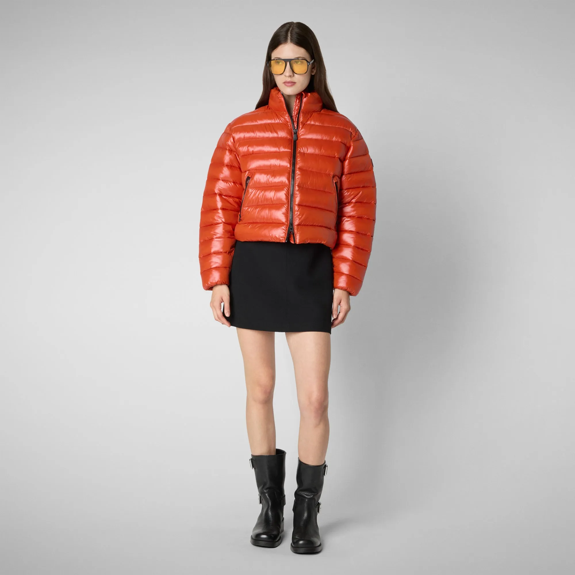 Women's animal free Puffer myra in maple orange