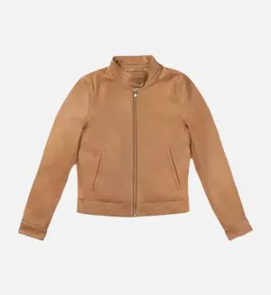 Women's Brown Racer Jacket