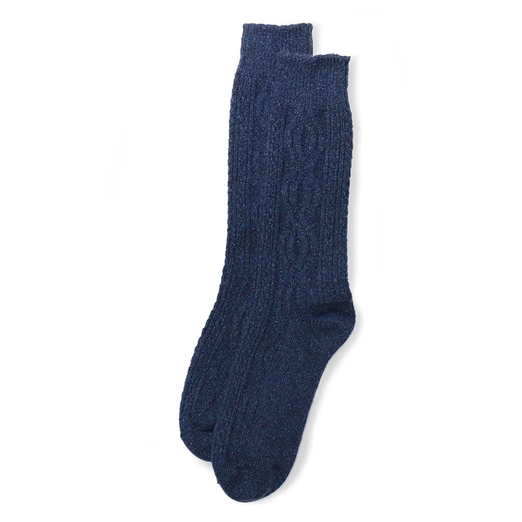 Wool and Silk Cable Knit Sock